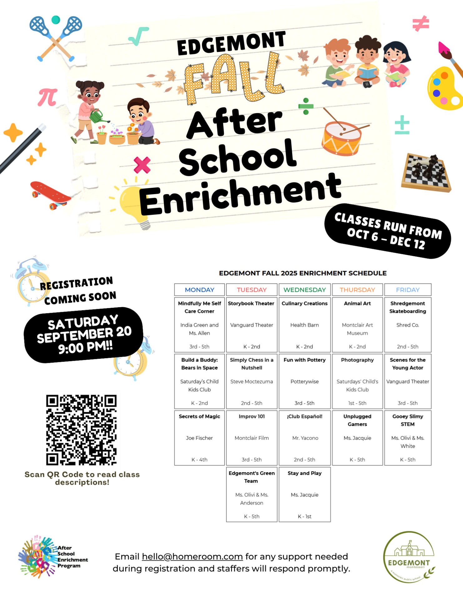 Fall 25 after school enrichment